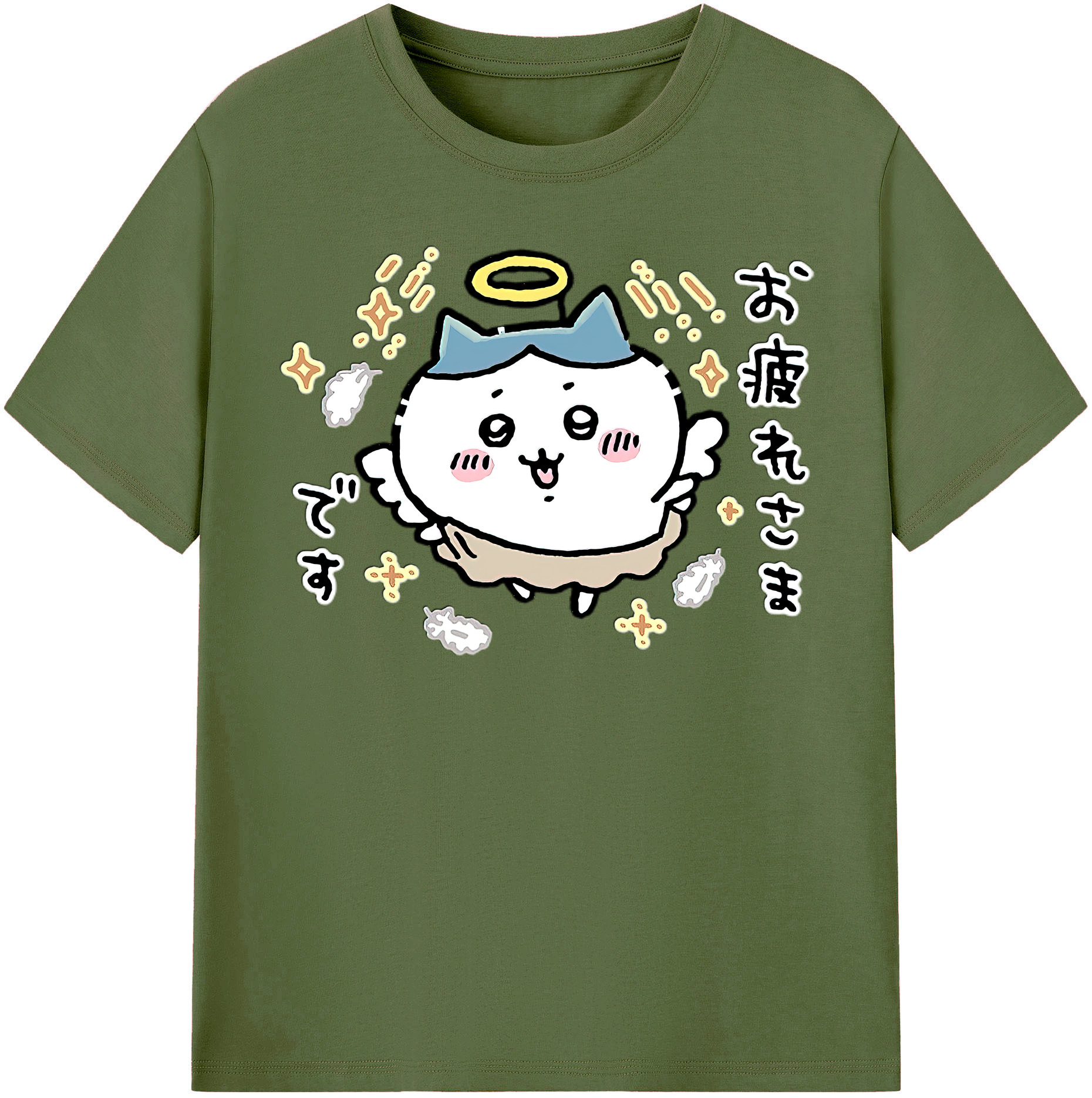 （画像用） ちいかわ ハチワレ Chii-kawa hachiware 綿100％半袖Tシャツ（フロントプリント）